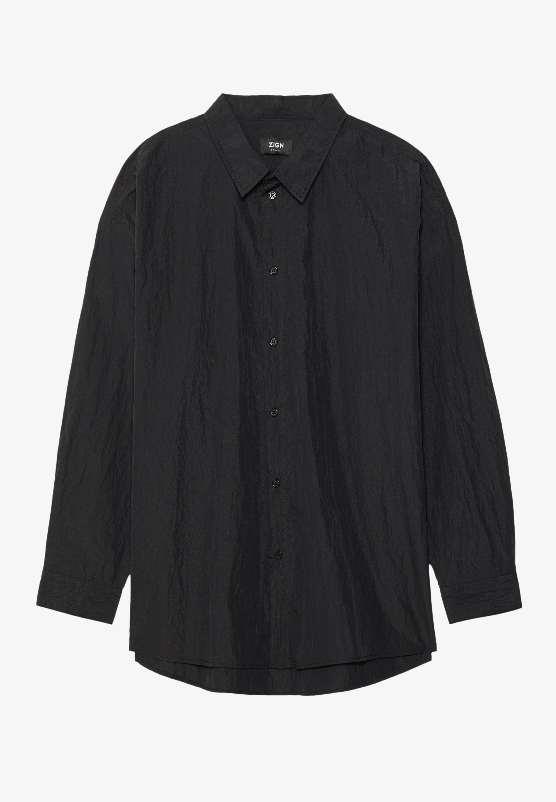 Zign Studio NYLON OVERSIZED SHIRT - Shirt - black/khaki - Zalando