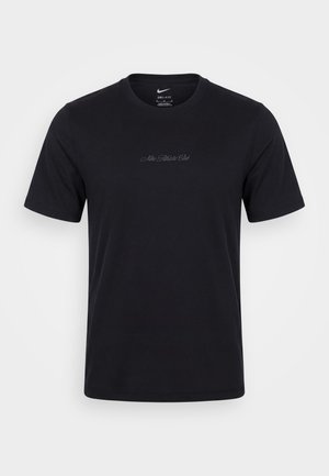T-shirt noir à manches courtes Nike Dri-FIT avec petit texte "Nike Athlete Club" centré sur la poitrine.