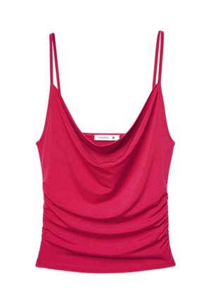 Terranova, TOP CON SCOLLO DRAPPEGGIATO E ARRICCIATURE LATERALI - Top - fucsia scuro