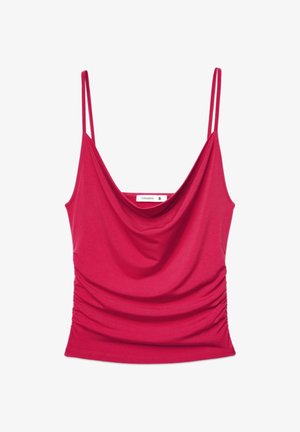 Terranova, TOP CON SCOLLO DRAPPEGGIATO E ARRICCIATURE LATERALI - Top - fucsia scuro