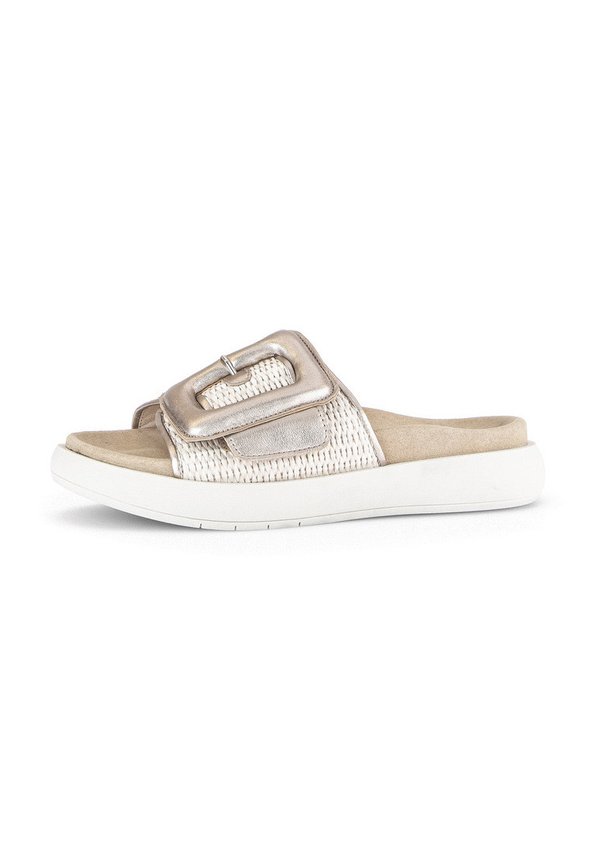 Pantolette flach - beige