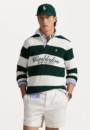 Polo Ralph Lauren WIMBLEDON CLASSIC FIT TERRY RUGBY SHIRT - Polo shirt - moss agate/white