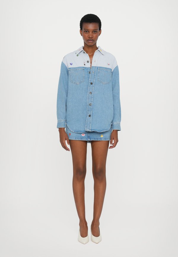 CHARM PRINT MINI SKIRT - Denim skirt3