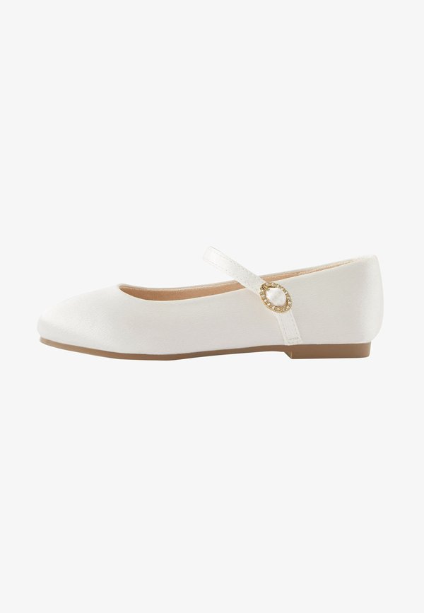 OCCASION WIDE FIT – Riemchenballerina – ivory satin stain resistant bridesmaid