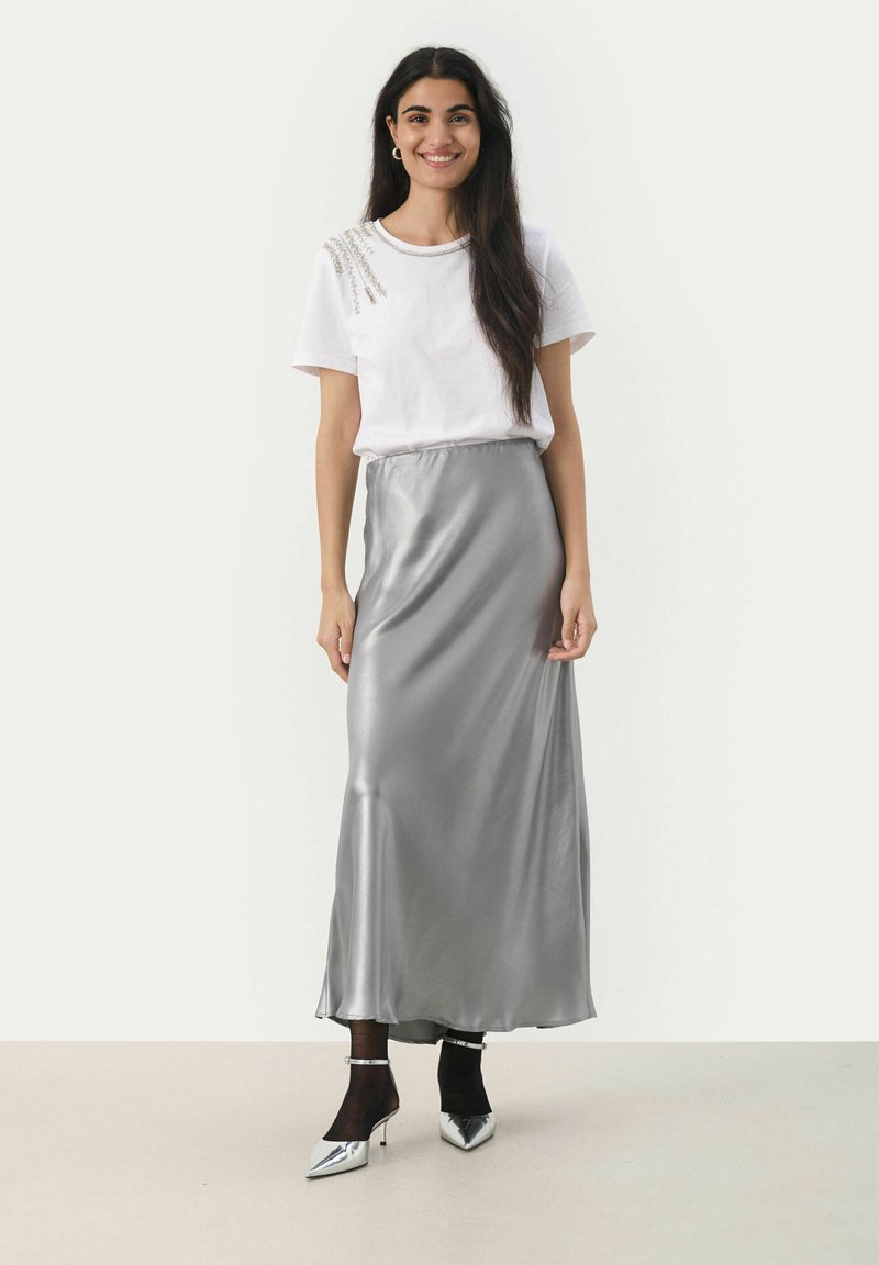 Maxi Jupe Longue Alexon Satin Gris - Taille 18 - élégante, Occasion Parfait état