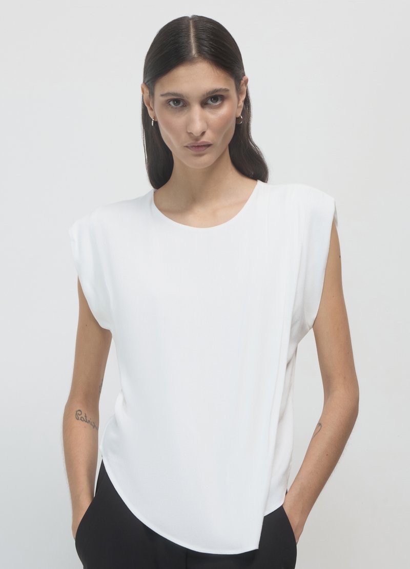 Calliope A PIEGHE - Camicetta - bianco lana