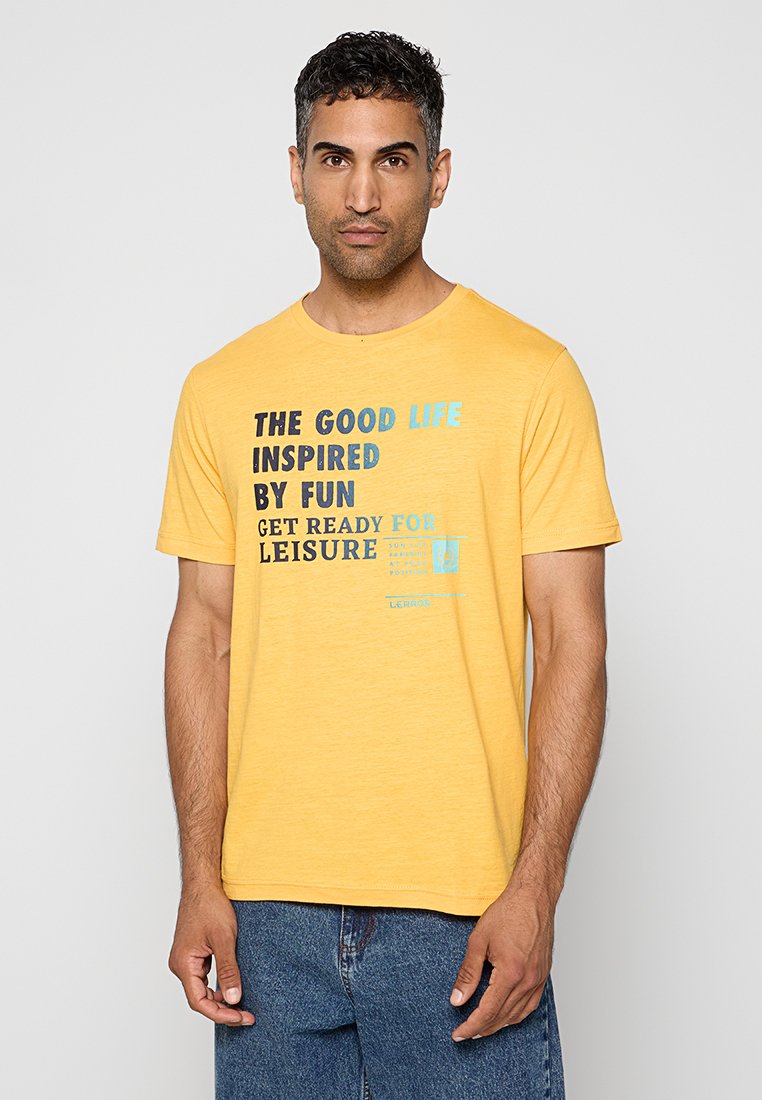 Lerros T-shirt print geel