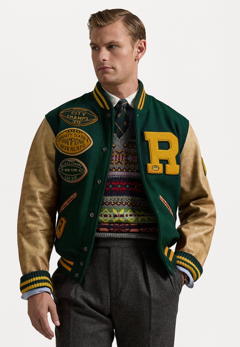 Polo Ralph Lauren VARSITY BOMBER - Chaquetas bomber - moss agate