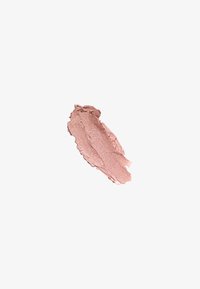 Schimmernder Roségold-Make-up-Swatch mit glatter, cremiger Textur auf einem schlichten weißen Hintergrund.