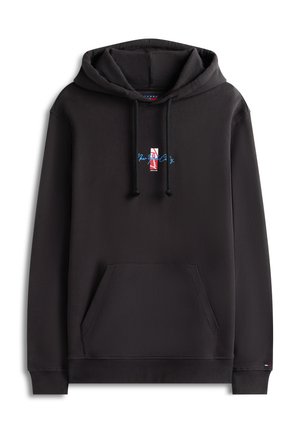 Tommy Jeans, SIGNATURE BACK LOGO TERRY DRAWSTRING HOODY - Mikina s kapucí - black