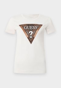 LEO TRIANGLE TEE - Nyomott mintás póló - cream white
