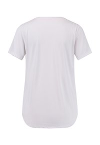Camiseta de manga corta y cuello redondo en rosa claro. Confeccionada en suave mezcla de algodón, con un corte holgado y dobladillo redondeado. Sin patrones ni acentos.