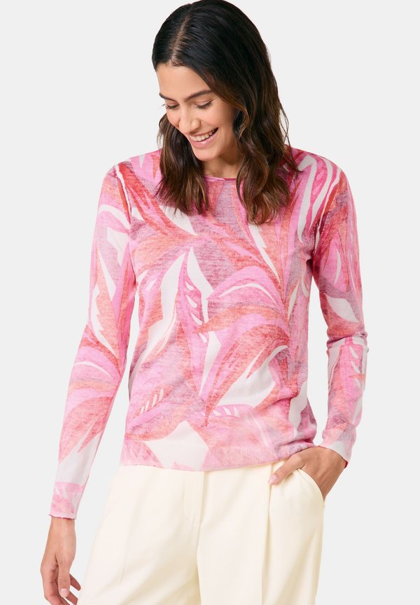 RUNDHALS SOFTER MIT FLORALEM - Strickpullover