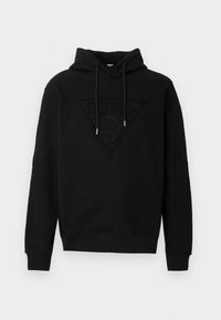 TRIANGLE RAW PATCH HOODIE - Mikina s kapucí - jet black