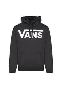 Felpa nera in cotone, con un grande logo bianco "VANS" sul davanti, tasca a marsupio frontale e coulisse sul cappuccio.