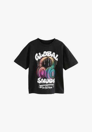 Next, SHORT SLEEVE GRAPHIC - T-Shirt print - black headphones