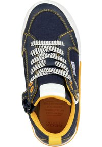 Geox J ALPHABEET - Zapatillas altas - navy yellow