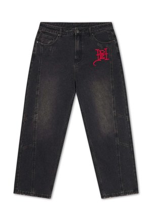 Ed Hardy, MENS SERPENT SKULL GRAPHIC RELAXED JEANS - Relaxed fit jeans - washed black
