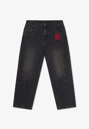 Ed Hardy, MENS SERPENT SKULL GRAPHIC RELAXED JEANS - Relaxed fit jeans - washed black