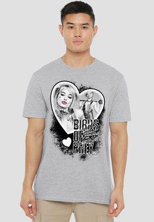 Cotton Soul, BIRDS OF PREY HEART HARLEY - T-Shirt print - mottled light grey