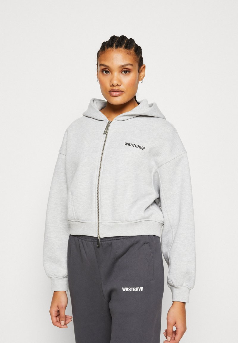 WRSTBHVR ROONI HOODED ZIP JACKET Zipup sweatshirt grey melange