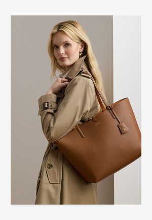 Lauren Ralph Lauren FAUX-LEATHER LARGE REVERSIBLE TOTE BAG - Shopping Bag - brown/orange