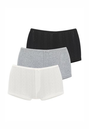 POINTELLE 3 PACK - Panties - black/creme