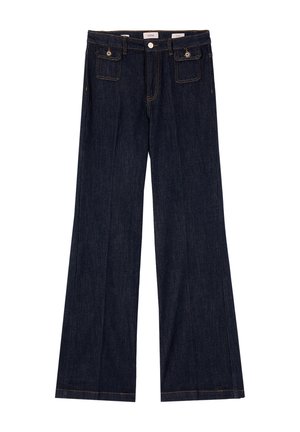 Oltre, JEANS FLARE CON TASCHE A PATTA - Flared Jeans - blu