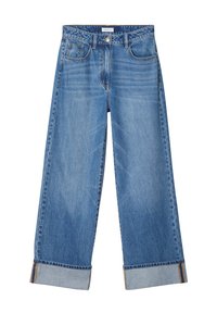 WEITE MIT AUFSCHLÄGEN - Leveälahkeiset - denim double stone