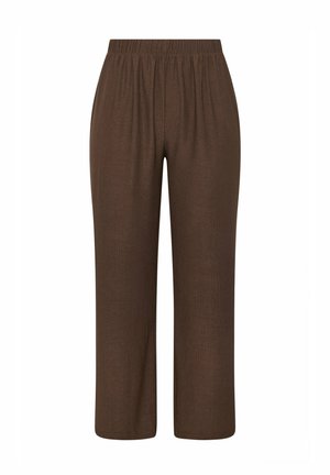 Yours Clothing, WOMEN'S WIDE LEG TROUSERS - Bukser - chocolate