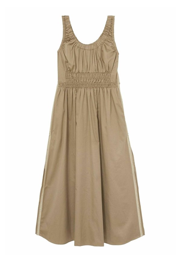 REGULAR FIT - ANOUK STITCH SHIRRED MIDI - Freizeitkleid - khaki