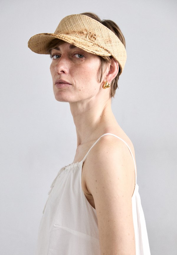 WHEAT SPIKES EMBELLISHED SUNBURNT VISOR - Cap - natural4