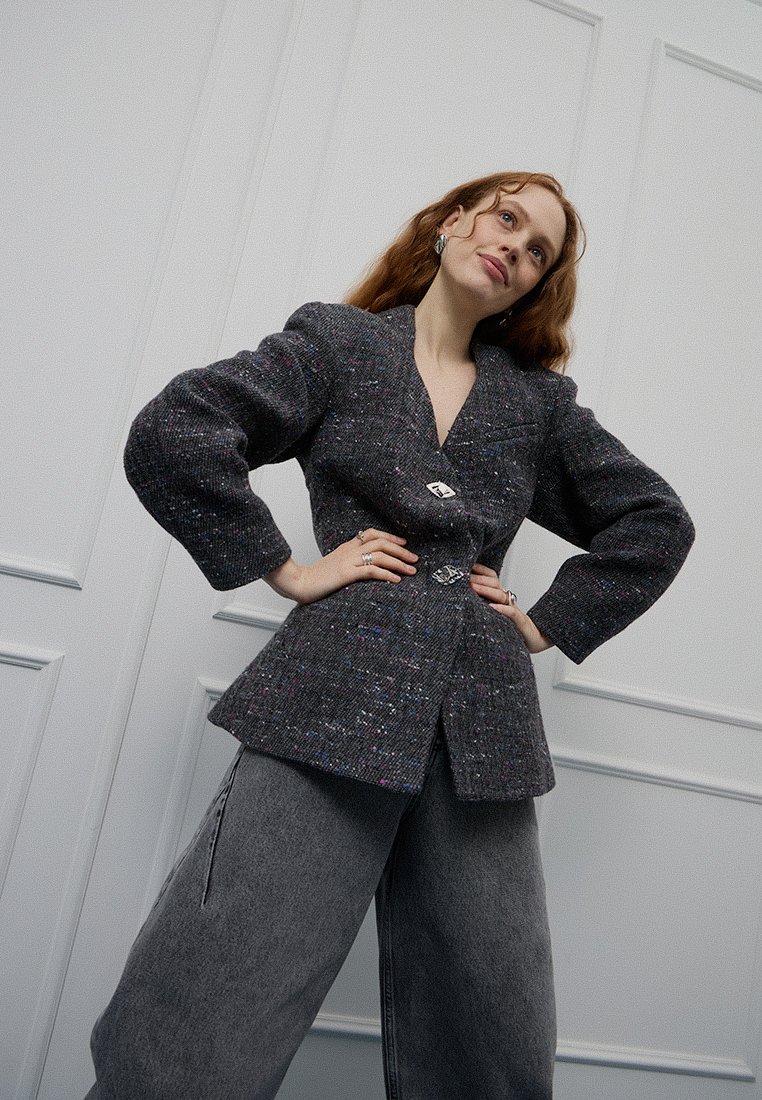 Ganni Blazer antraciet Ganni Blazer antraciet