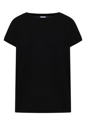 Cecil, T-SHIRT MIT BOATNECK IM AJOUR-LOOK - T-shirts basic - black