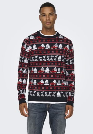 ONSXMAS CREW KNIT - Πουλόβερ - dark navy
