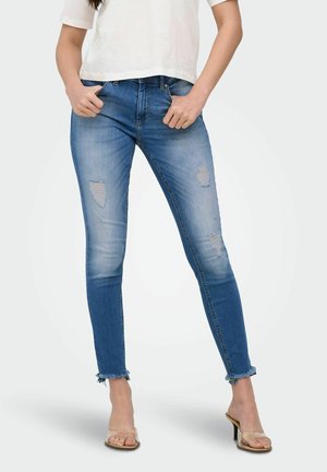 ONLY SKINNY JEANS ONLBLUSH MITTLERE TAILLE SKINNY FIT KNÖCHELLANG JEANS - Jean slim - medium blue denim