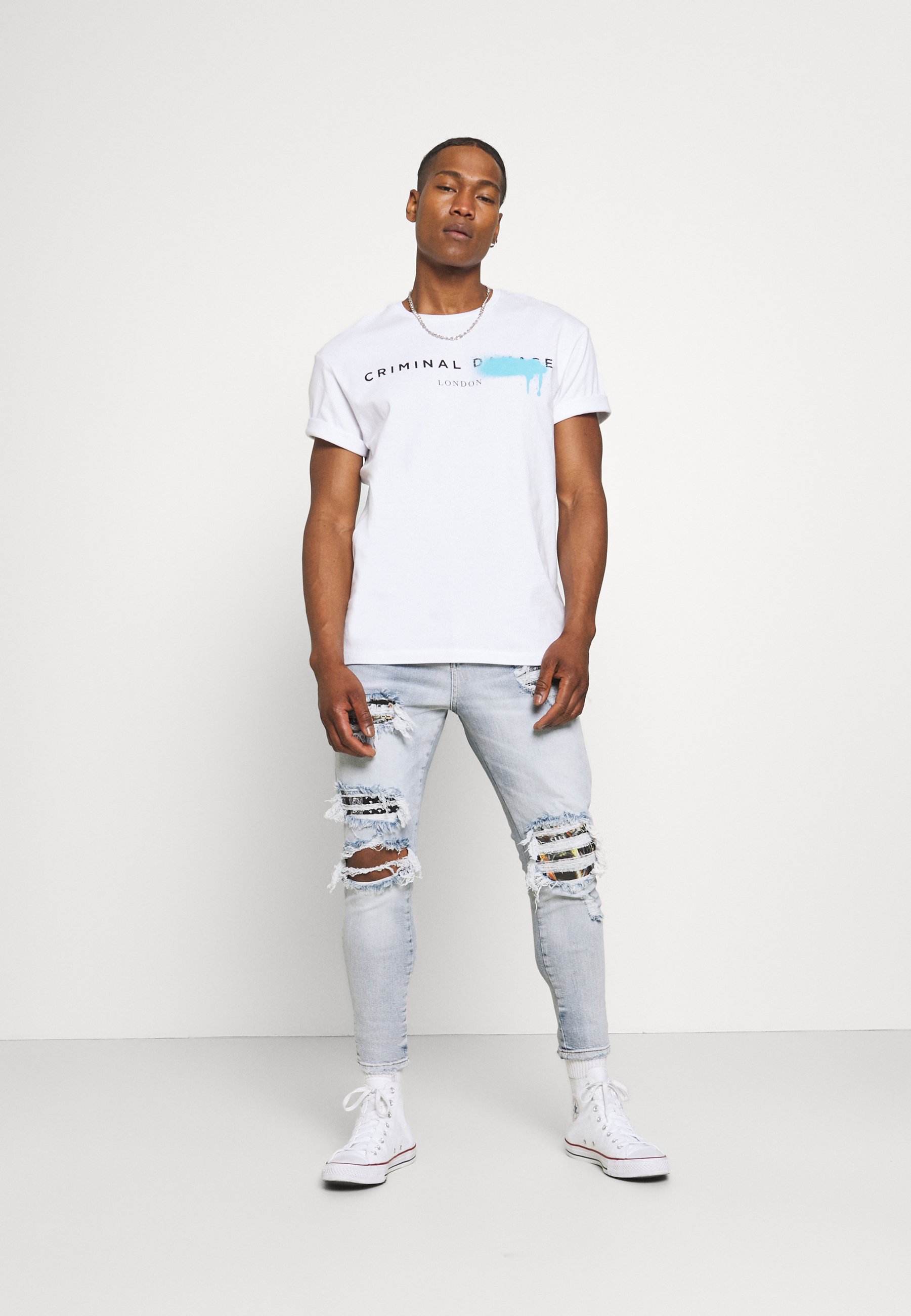 SYSTEM TEE - Print T-shirt - white 