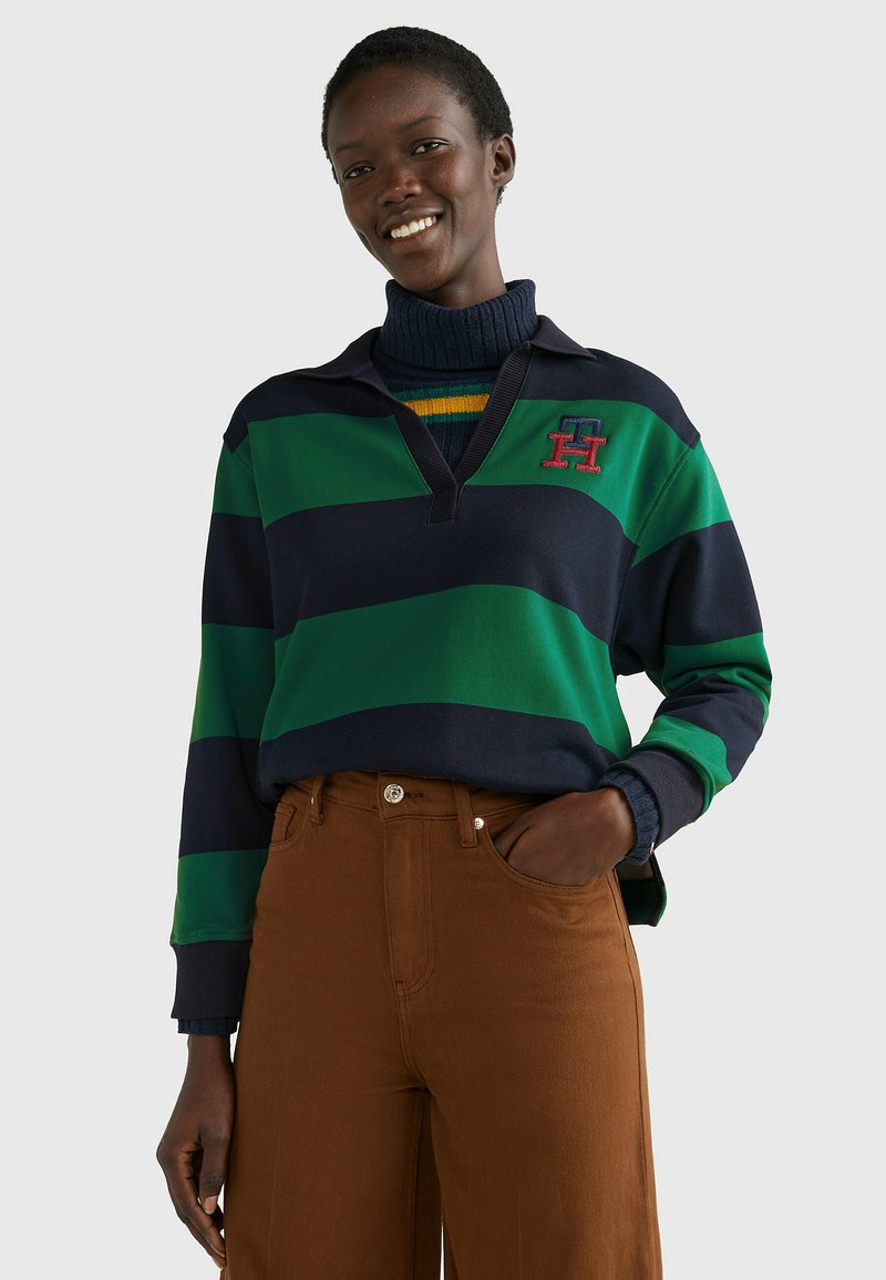 Tommy Hilfiger RUGBY STRIPE MONOGRAM Poloshirts desert sky prep