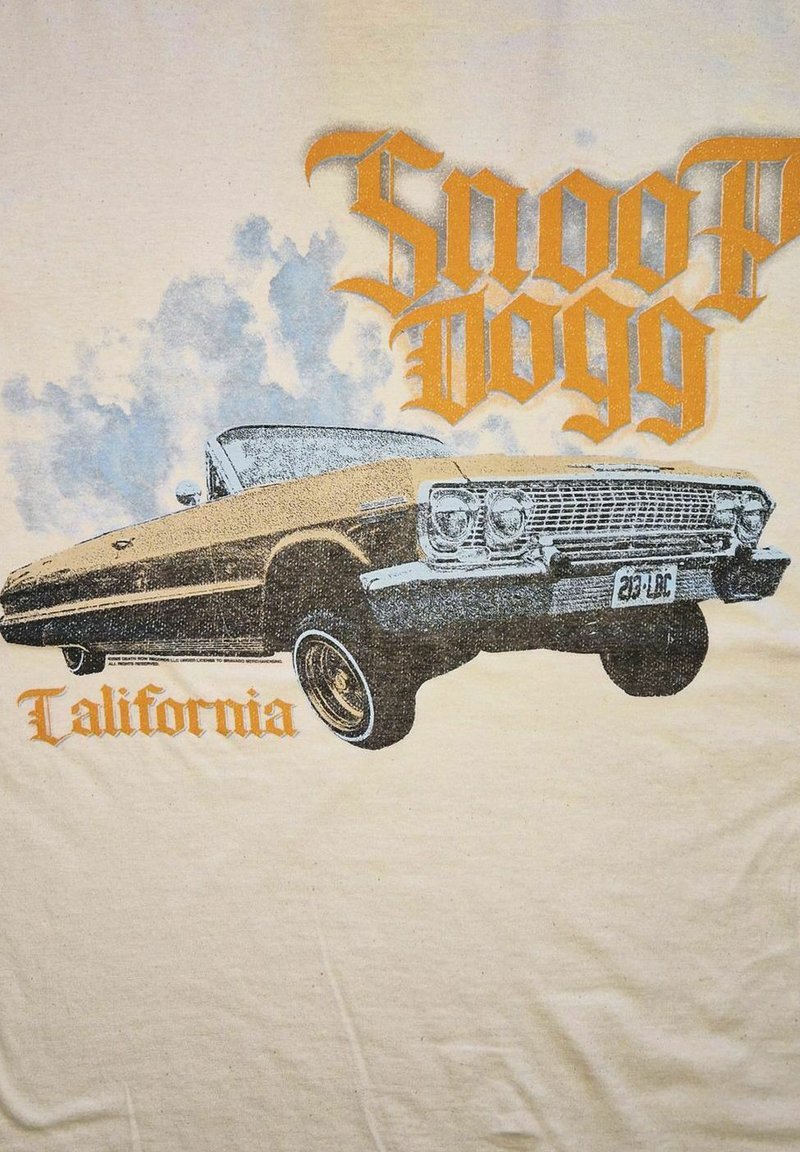 T-shirt Homme Snoop Dogg Noir Taille L – Manches Courtes, Graphique, état Correct (aisselles Décolorées)