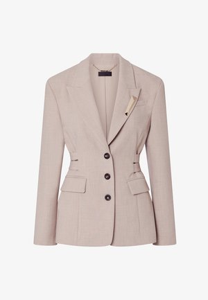 LIU JO, LIU JO MÉLANGE BLAZER WITH BUCKLES - Blazer - beige