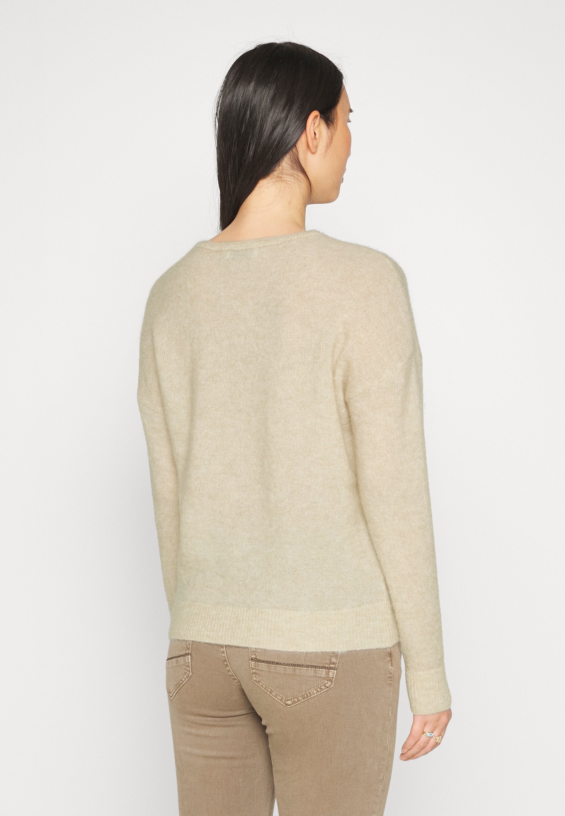 Moss Copenhagen FEMME V NECK - Trui - oatmeal melange/beige mêleerd -  Zalando.nl