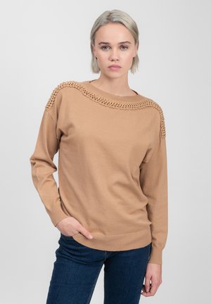 INFLUENCER CHAIN-DETAILED - Trui - camel