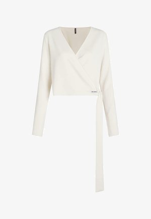 KARL LAGERFELD, WRAP TOP - Maglia del pigiama - cannoli cream