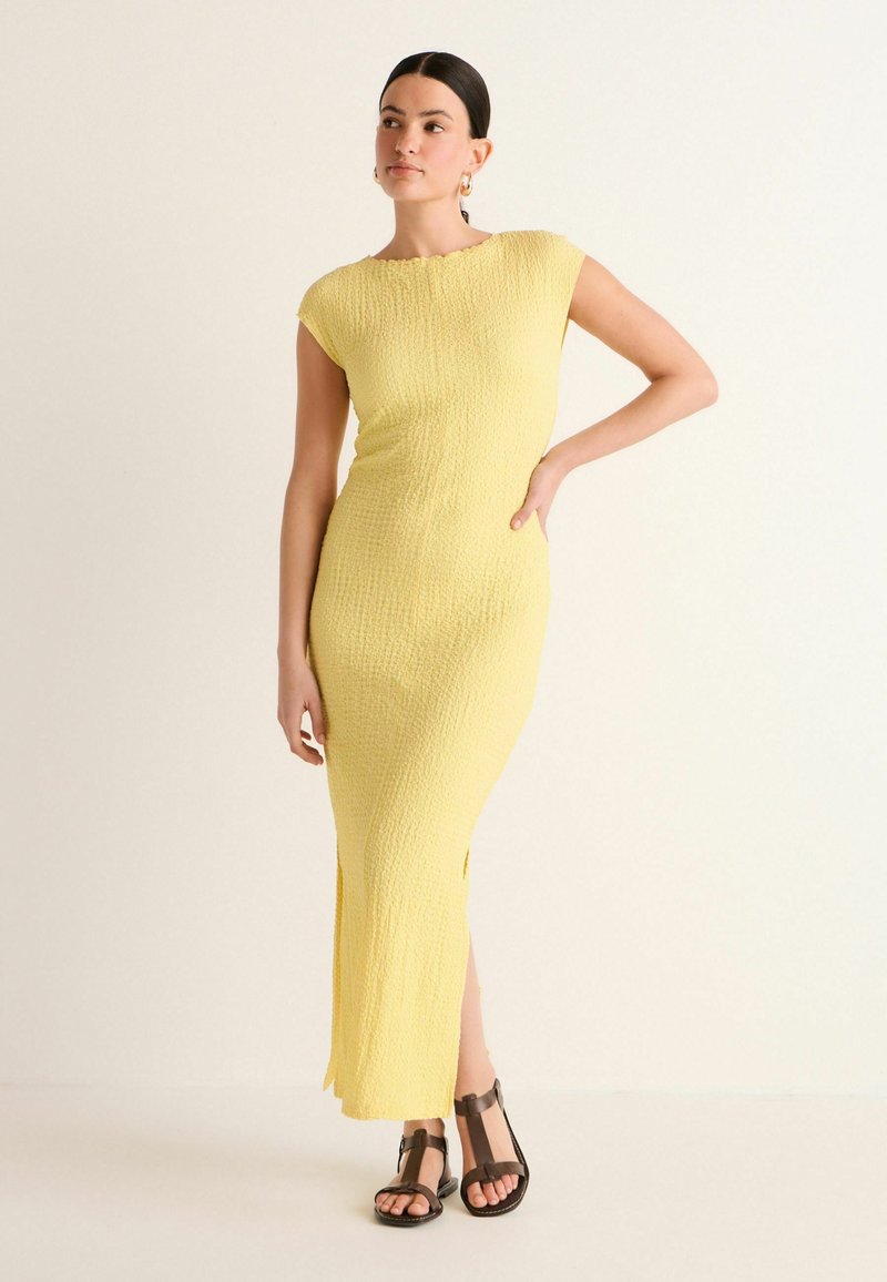 Next TEXTURED COLUMN REGULAR FIT - Jerseykjole - lemon yellow
