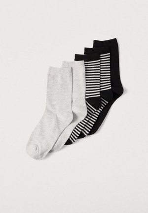 SOCK 5PACK STRIPES AND SOLID UNISEX - Κάλτσες - black