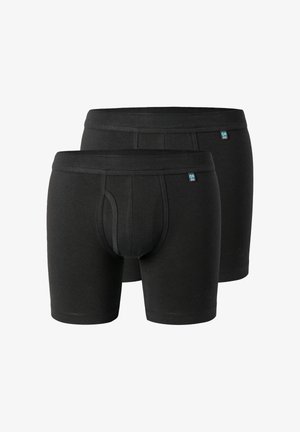 Boxer da uomo in cotone nero, con tasca frontale, elastico in vita e design minimalista. Venduti in confezione da due.