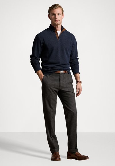 Polo Ralph Lauren HERRINGBONE PRINT LUXURY JERSEY PULLOVER - Topper langermet - winter navy heather