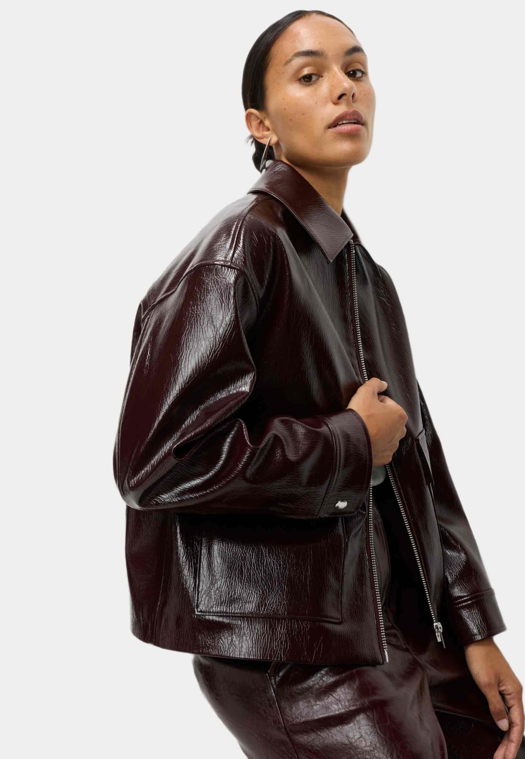 Marks & Spencer Veste en similicuir - cherry red/rouge - ZALANDO.FR