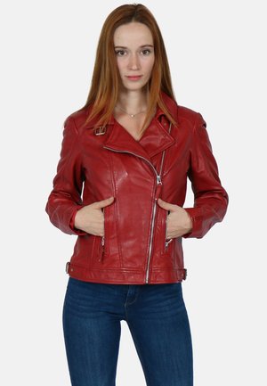 ALIET - Leather jacket - dark red