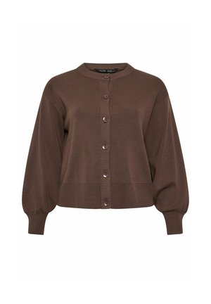 Yours Clothing, PLUS SIZE CARDIGANS - Vest - chocolate